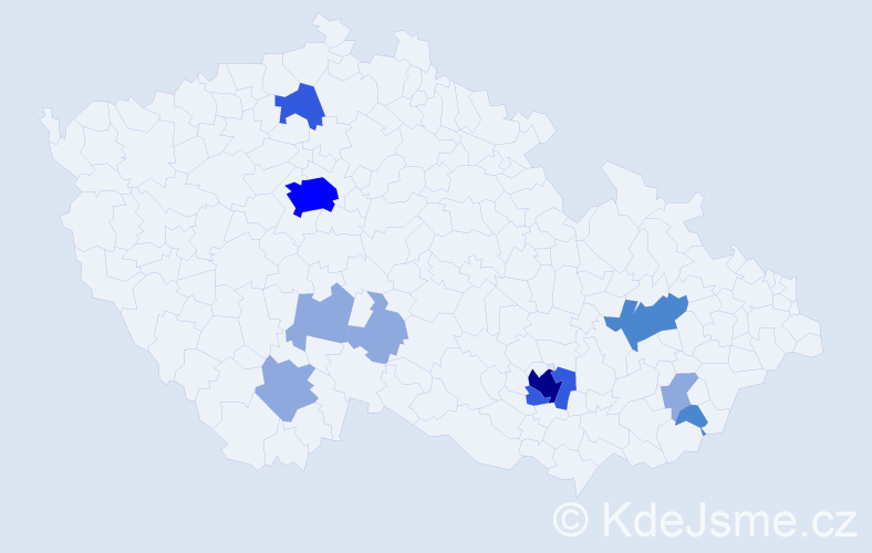 Příjmení: 'Lichková', počet výskytů 23 v celé ČR