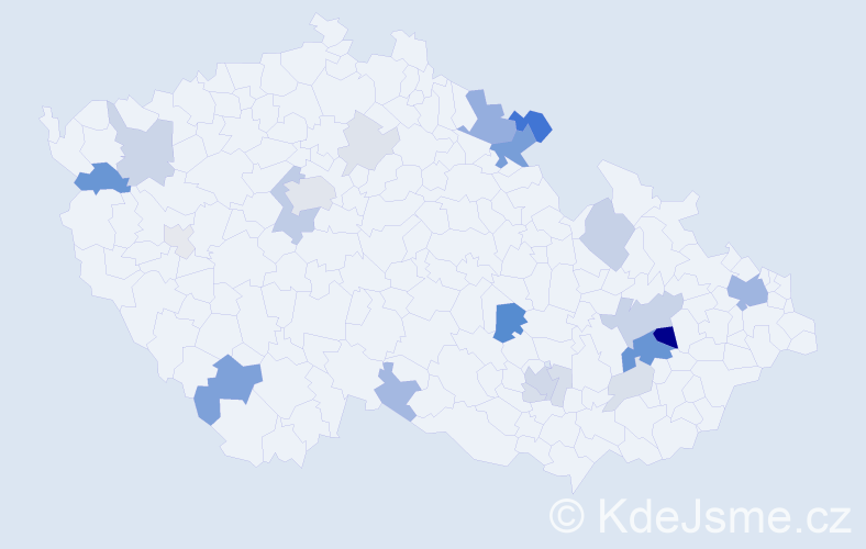 Příjmení: 'Pročková', počet výskytů 74 v celé ČR