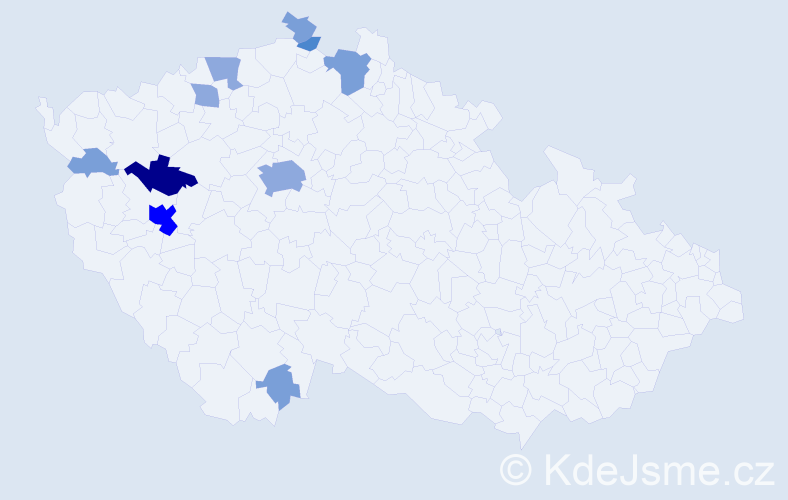 Příjmení: 'Běláčová', počet výskytů 26 v celé ČR