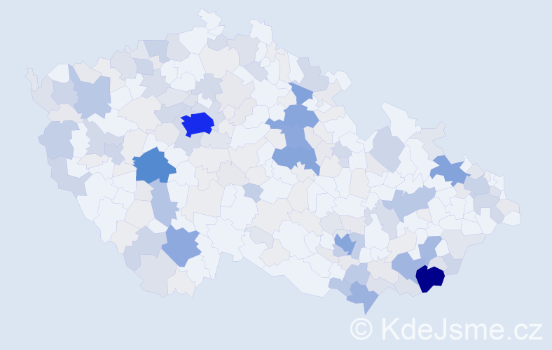Příjmení: 'Zemková', počet výskytů 773 v celé ČR