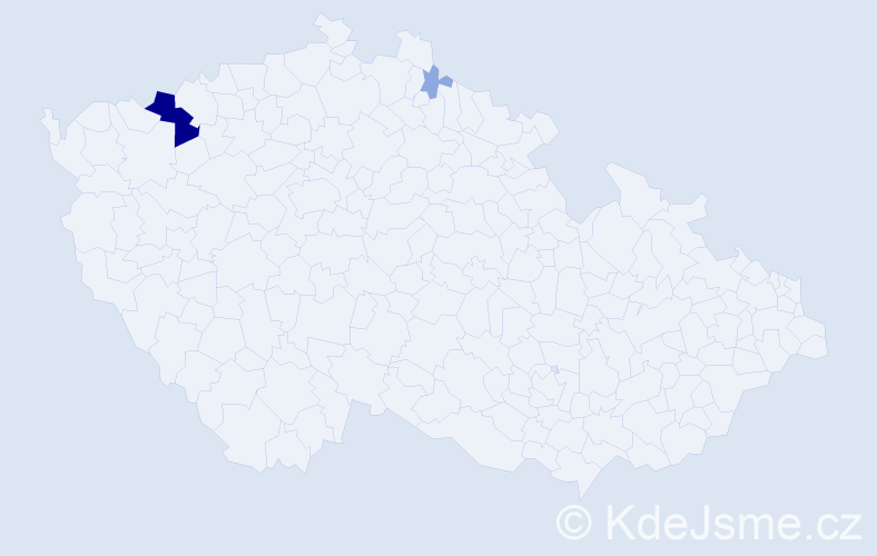 Příjmení: 'Kodítková', počet výskytů 7 v celé ČR