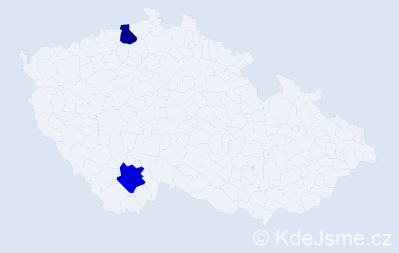 Příjmení: 'Karamanov', počet výskytů 2 v celé ČR