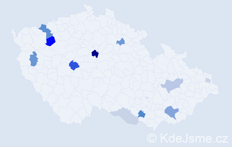Příjmení: 'Geršiová', počet výskytů 20 v celé ČR