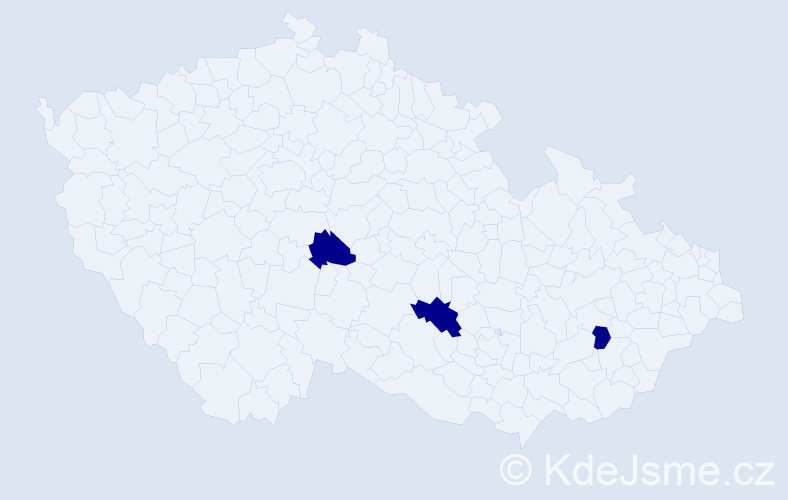 Příjmení: 'Kevická', počet výskytů 3 v celé ČR