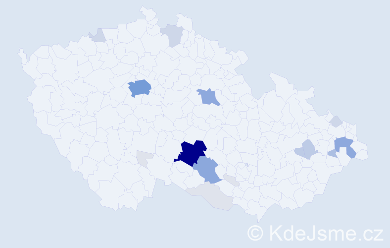 Příjmení: 'Zdarsová', počet výskytů 73 v celé ČR