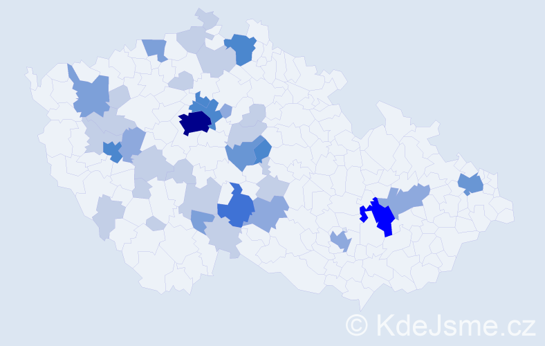 Příjmení: 'Bruner', počet výskytů 94 v celé ČR