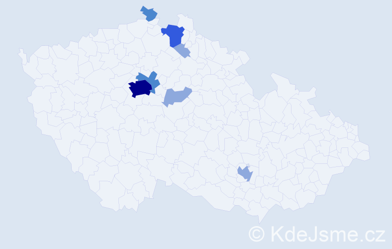 Příjmení: 'Krajbichová', počet výskytů 15 v celé ČR
