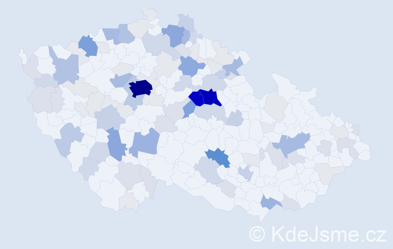 Příjmení: 'Kožená', počet výskytů 384 v celé ČR