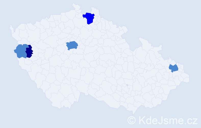 Příjmení: 'Sinkulič', počet výskytů 8 v celé ČR