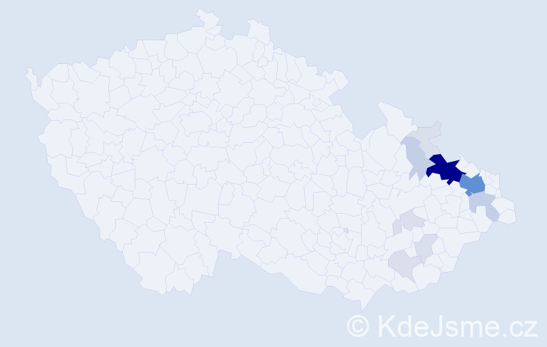 Příjmení: 'Foltysová', počet výskytů 39 v celé ČR