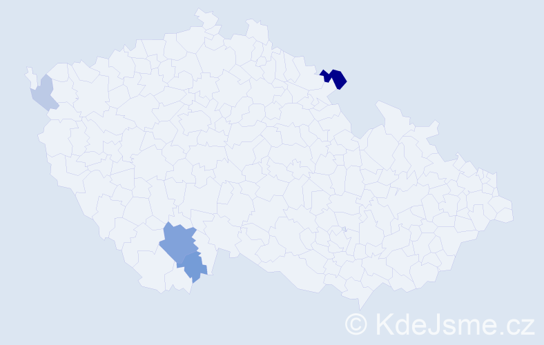 Příjmení: 'Vodal', počet výskytů 10 v celé ČR