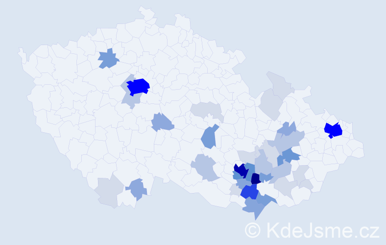 Příjmení: 'Partyka', počet výskytů 140 v celé ČR