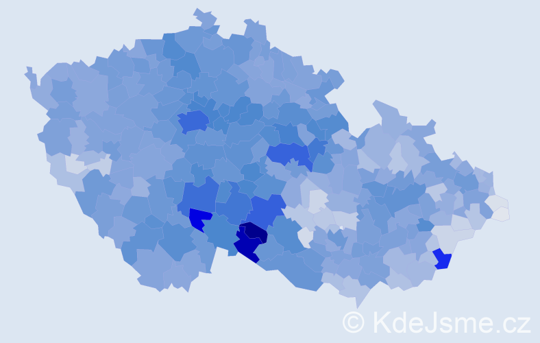 Příjmení: 'Novák', počet výskytů 34249 v celé ČR