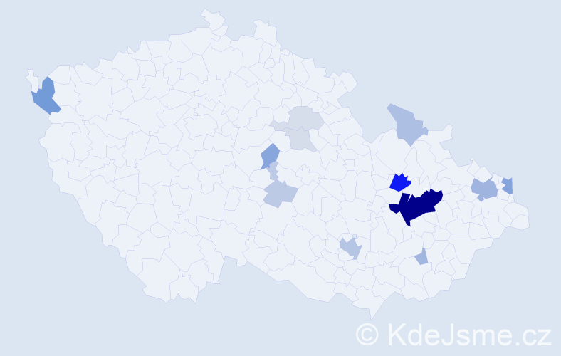 Příjmení: 'Zemčák', počet výskytů 46 v celé ČR