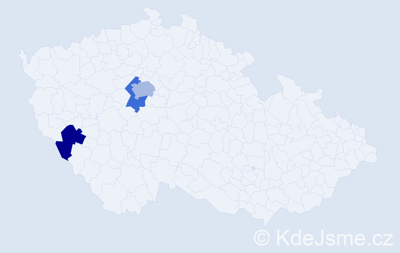 Příjmení: 'Virányi', počet výskytů 4 v celé ČR