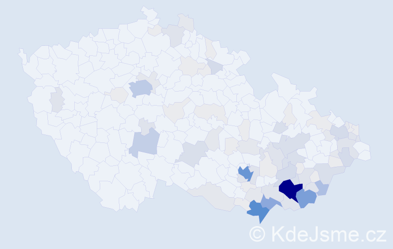 Příjmení: 'Pochylá', počet výskytů 348 v celé ČR