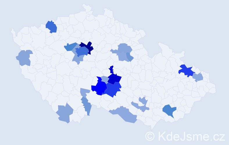 Příjmení: 'Truplová', počet výskytů 76 v celé ČR