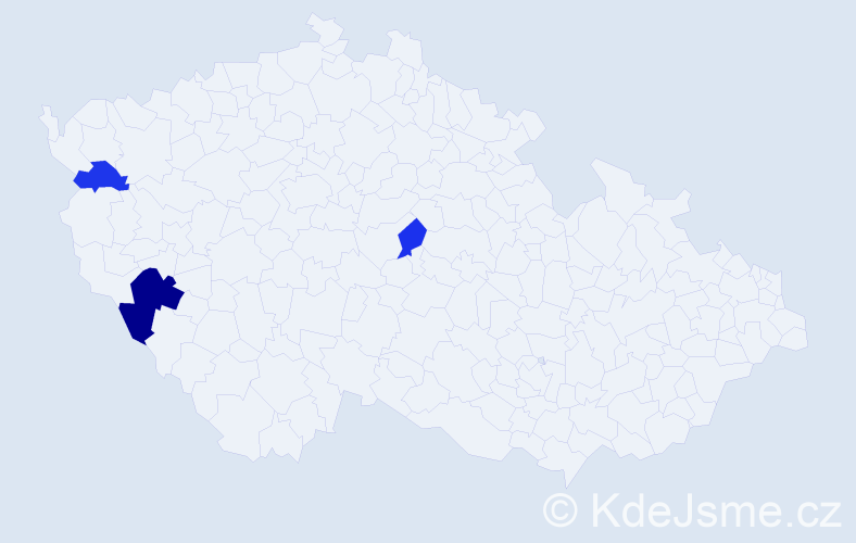 Příjmení: 'Lízancová', počet výskytů 5 v celé ČR