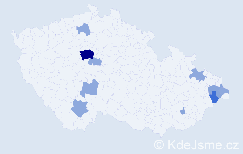 Příjmení: 'Karlická', počet výskytů 26 v celé ČR