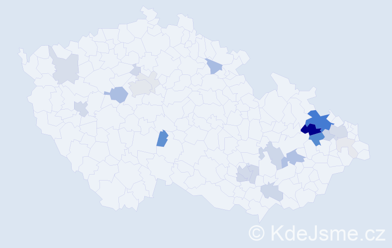 Příjmení: 'Kolovrat', počet výskytů 85 v celé ČR