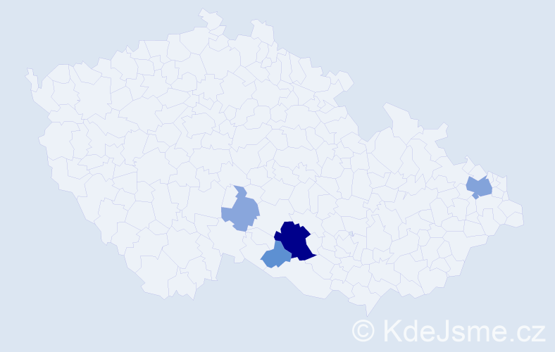 Příjmení: 'Tittlerová', počet výskytů 14 v celé ČR