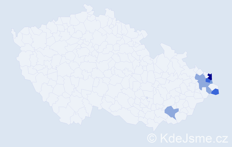 Příjmení: 'Szafarczyk', počet výskytů 20 v celé ČR