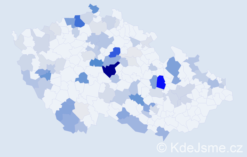 Příjmení: 'Kršňák', počet výskytů 224 v celé ČR