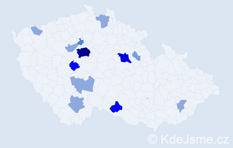 Příjmení: 'Peciválová', počet výskytů 35 v celé ČR