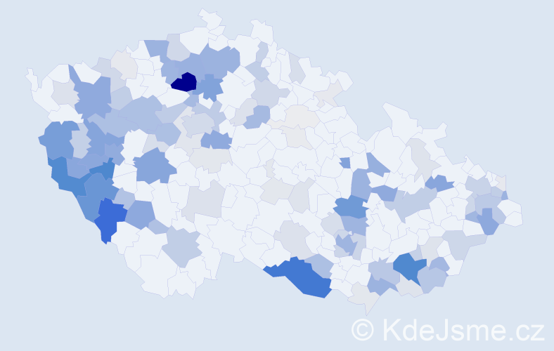 Příjmení: 'Petrželková', počet výskytů 445 v celé ČR