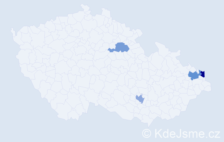 Příjmení: 'Mirová', počet výskytů 23 v celé ČR