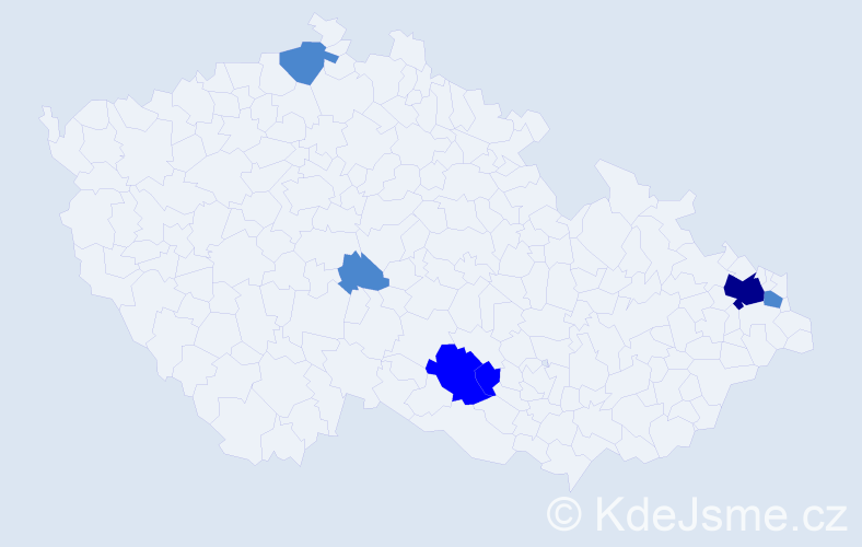 Příjmení: 'Keliarová', počet výskytů 10 v celé ČR