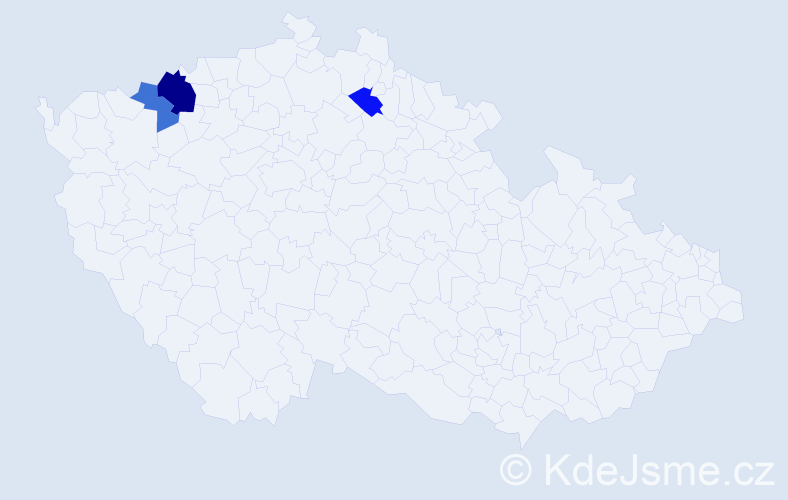 Příjmení: 'Bešornerová', počet výskytů 5 v celé ČR