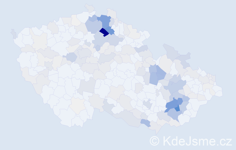 Příjmení: 'Kolomazníková', počet výskytů 626 v celé ČR