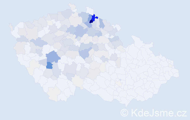 Příjmení: 'Šourek', počet výskytů 634 v celé ČR