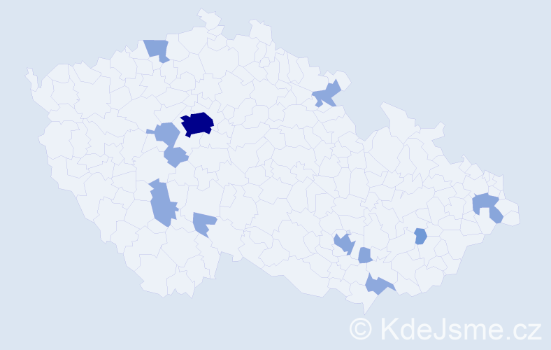 Příjmení: 'Slimák', počet výskytů 26 v celé ČR