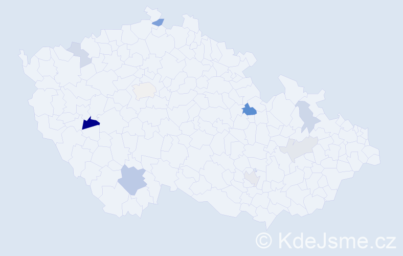 Příjmení: 'Čižmárik', počet výskytů 20 v celé ČR