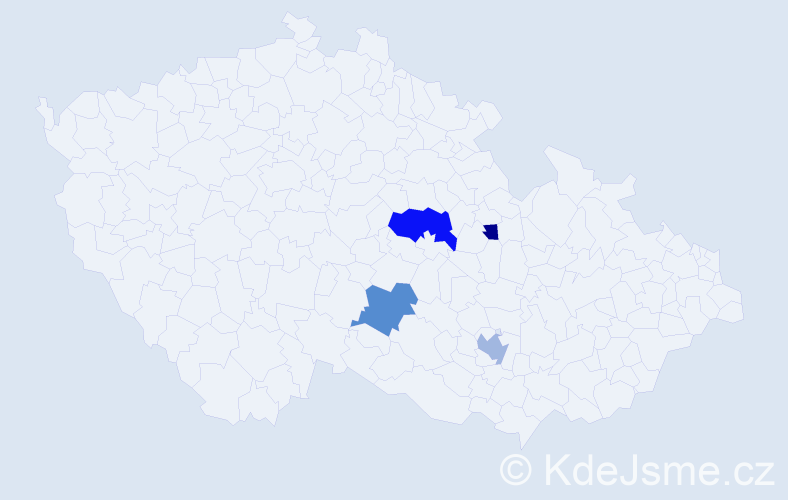 Příjmení: 'Bajcsy', počet výskytů 8 v celé ČR