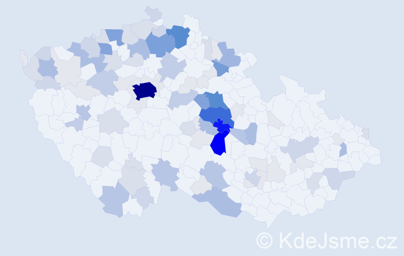 Příjmení: 'Odvárka', počet výskytů 399 v celé ČR