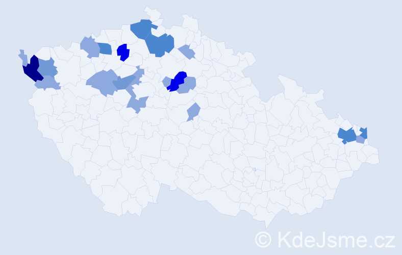 Příjmení: 'Bubanec', počet výskytů 46 v celé ČR