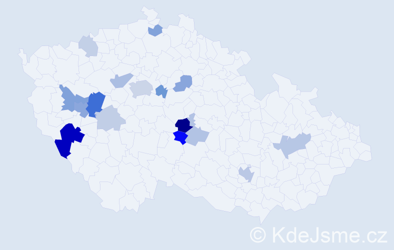 Příjmení: 'Weingärtnerová', počet výskytů 44 v celé ČR