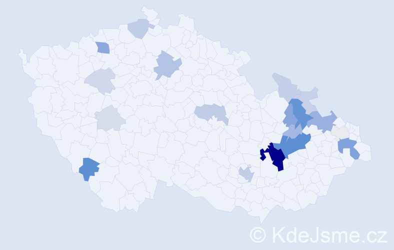 Příjmení: 'Lisická', počet výskytů 76 v celé ČR
