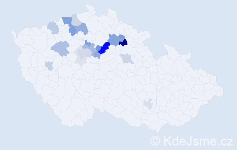 Příjmení: 'Loudil', počet výskytů 62 v celé ČR