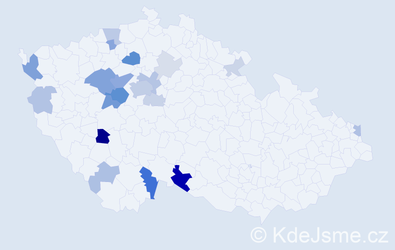 Příjmení: 'Lebr', počet výskytů 56 v celé ČR