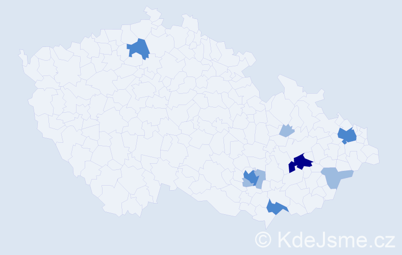 Příjmení: 'Špittová', počet výskytů 15 v celé ČR