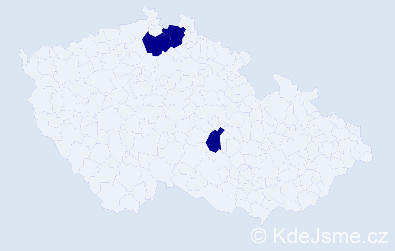 Příjmení: 'Daďourek', počet výskytů 6 v celé ČR