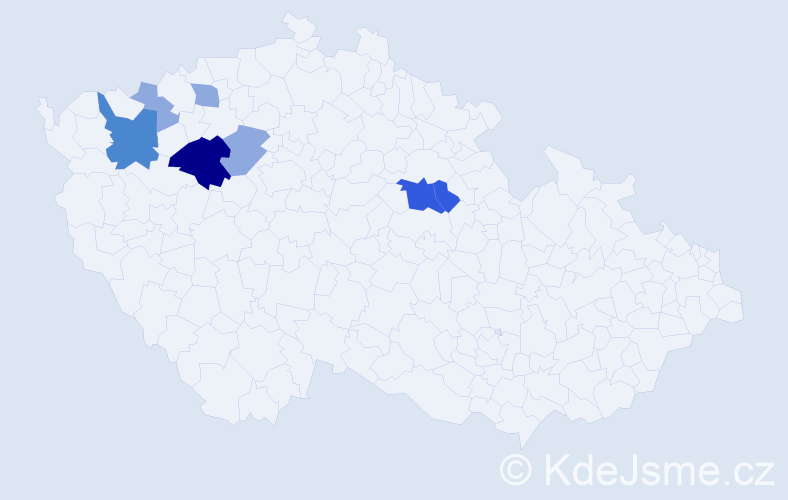 Příjmení: 'Číhař', počet výskytů 17 v celé ČR