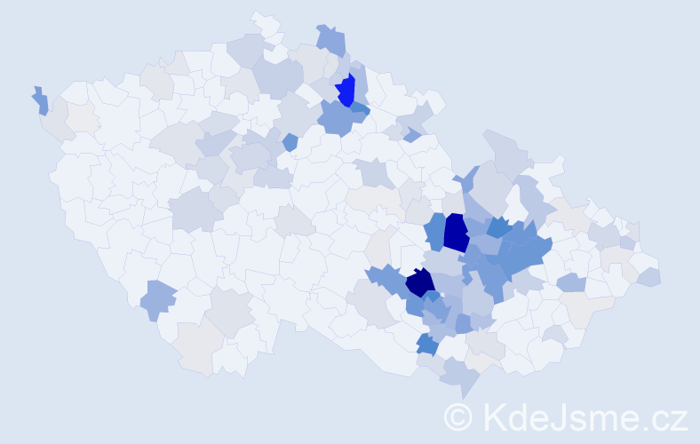 Příjmení: 'Crha', počet výskytů 555 v celé ČR