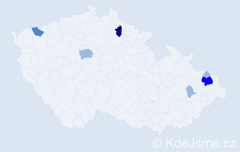 Příjmení: 'Landiga', počet výskytů 12 v celé ČR