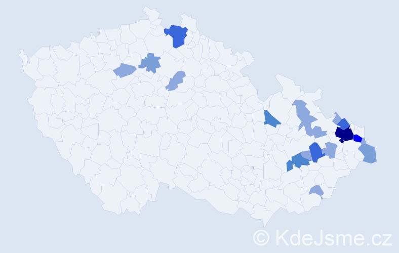Příjmení: 'Plaskurová', počet výskytů 45 v celé ČR