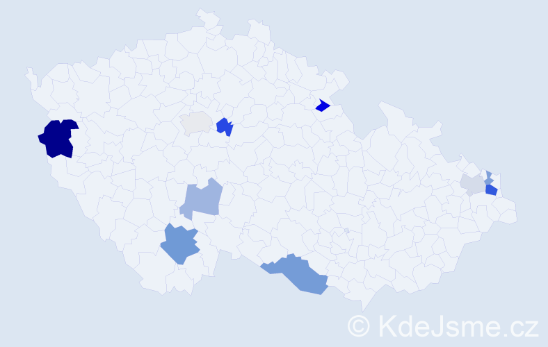 Příjmení: 'Drbúl', počet výskytů 18 v celé ČR
